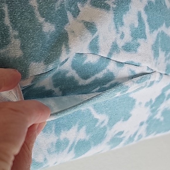 Colsie Jumpsuit Overalls Coveralls Crop Sleeveless Pockets Tie-Dye Green White M - Picture 4 of 14